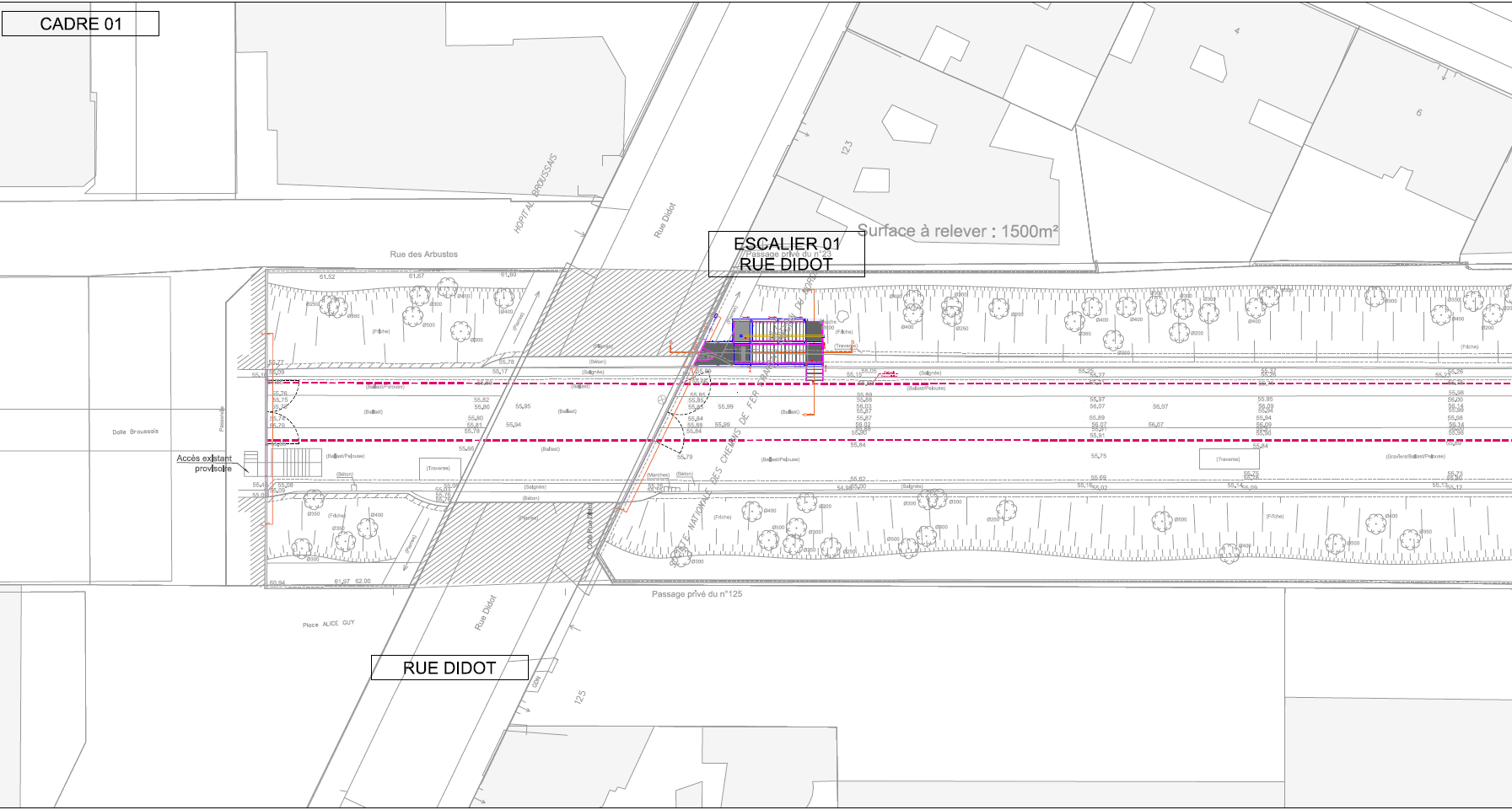 Aménagement de la Petite Ceinture dans le 14e (PC14) - Plan de masse