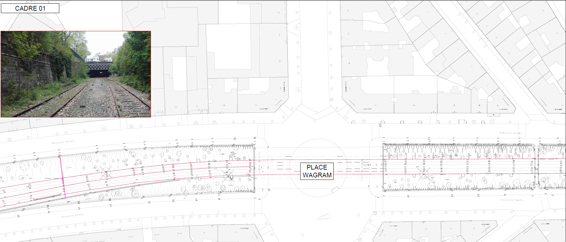 Aménagement de la Petite Ceinture dans le 17e (PC17) - Plan de masse
