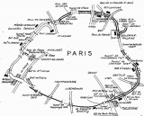 Plan de la Petite Ceinture en 1959. 