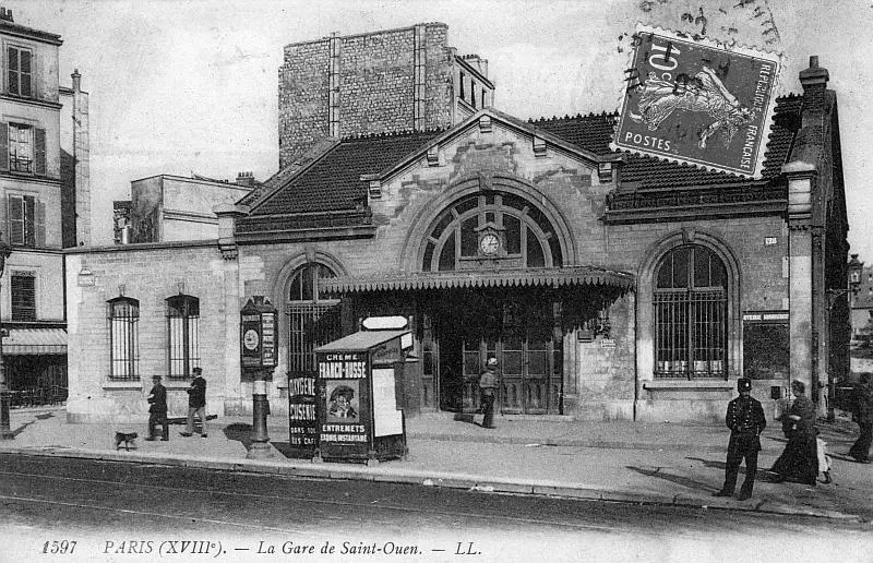Gare de l'Avenue de Saint-Ouen - Vue Est, après le prolongement de la rue Belliard. 