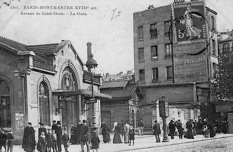 Gare de l'Avenue de Saint-Ouen - vue Sud, pré rue Belliard.