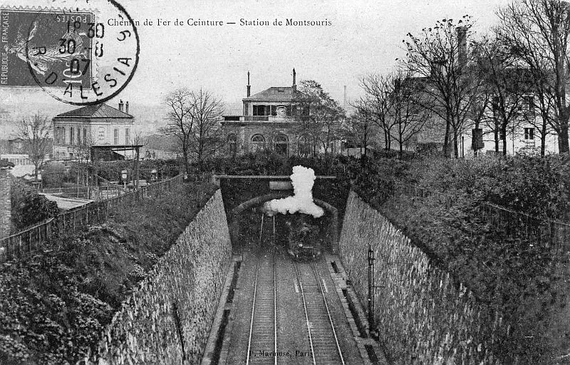 La gare vue depuis le parc Montsouris. 