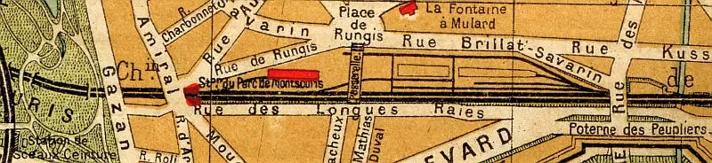 Plan du quartier des gares Parc Montsouris et Glacière vers 1910 