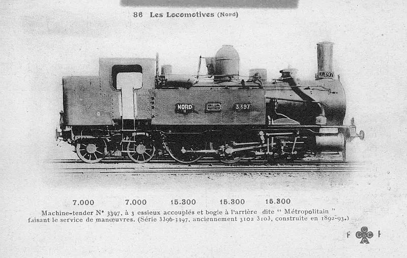 Locomotive à vapeur dite Métropolitain de la Compagnie du Nord 