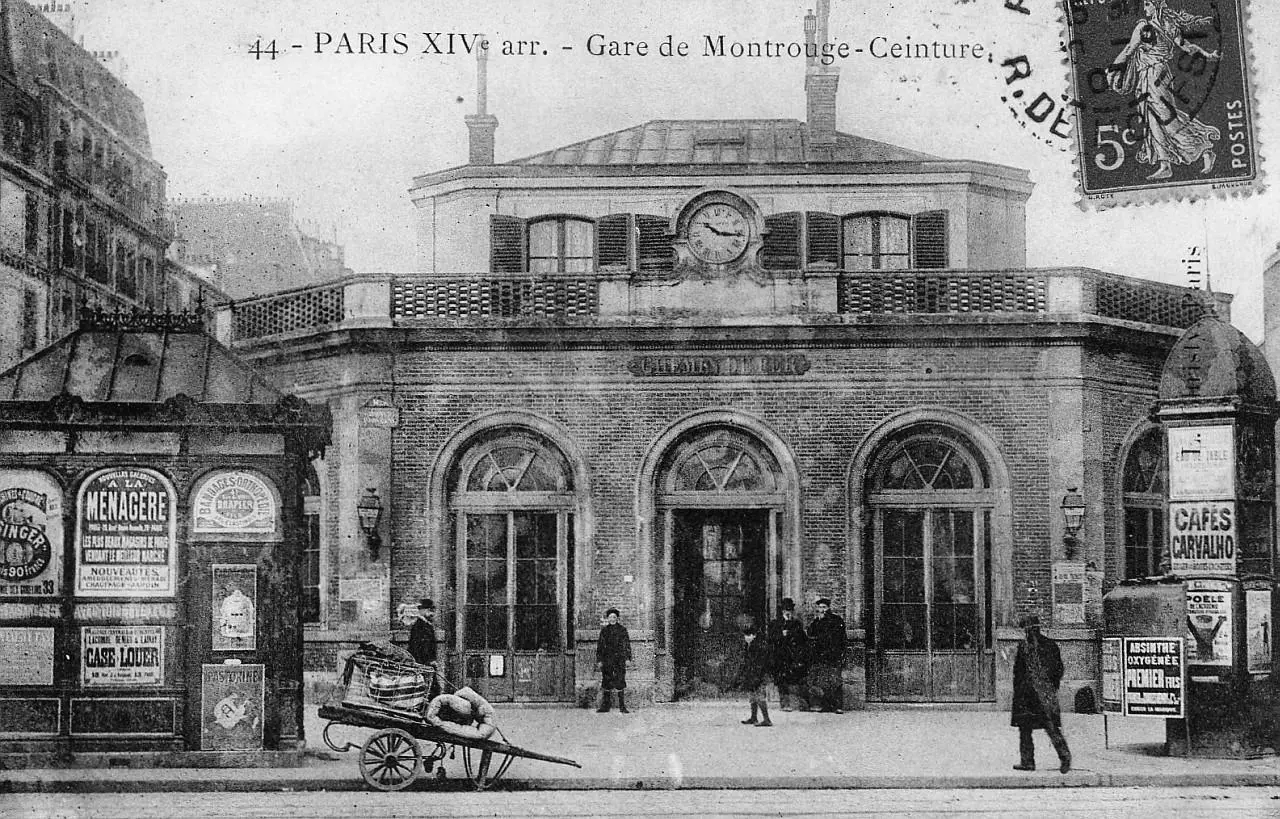 Façade du bâtiment de la station Montrouge-Ceinture vers 1900 