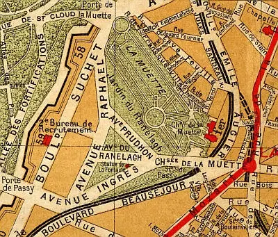 Plan du quartier de la gare de Passy vers 1910. 