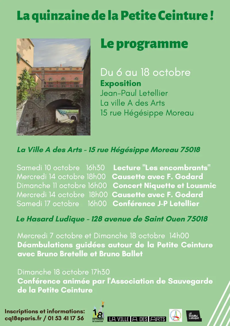 Affiche de la Quinzaine de la Petite Ceinture - verso