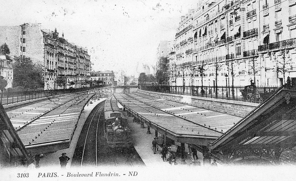 Quais de la station de l'Avenue Henri-Martin entre 1900 et 1910