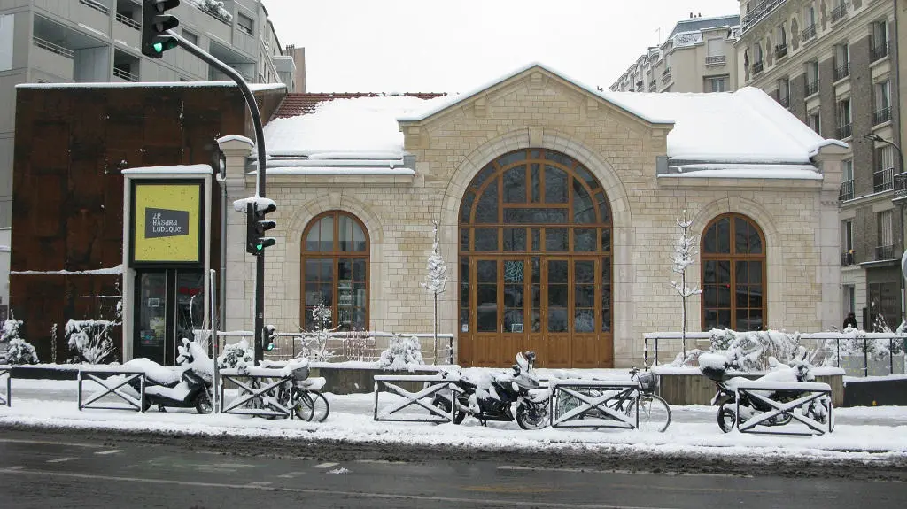 Vue du Hasard Ludique sous la neige 