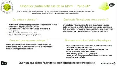 Descriptif du chantier participatif de la rue de la Mare 