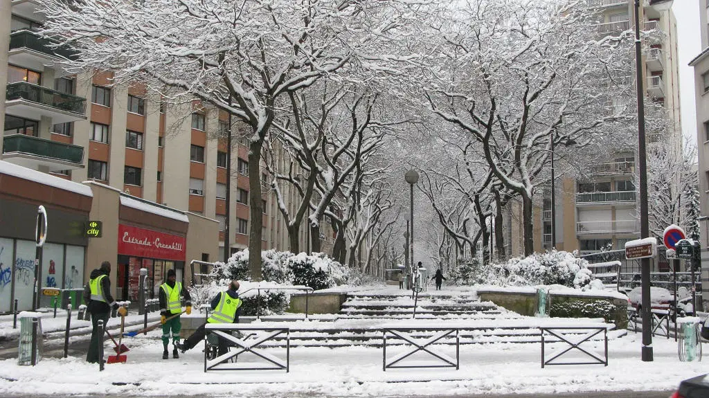 Le mail Belliard sous la neige 