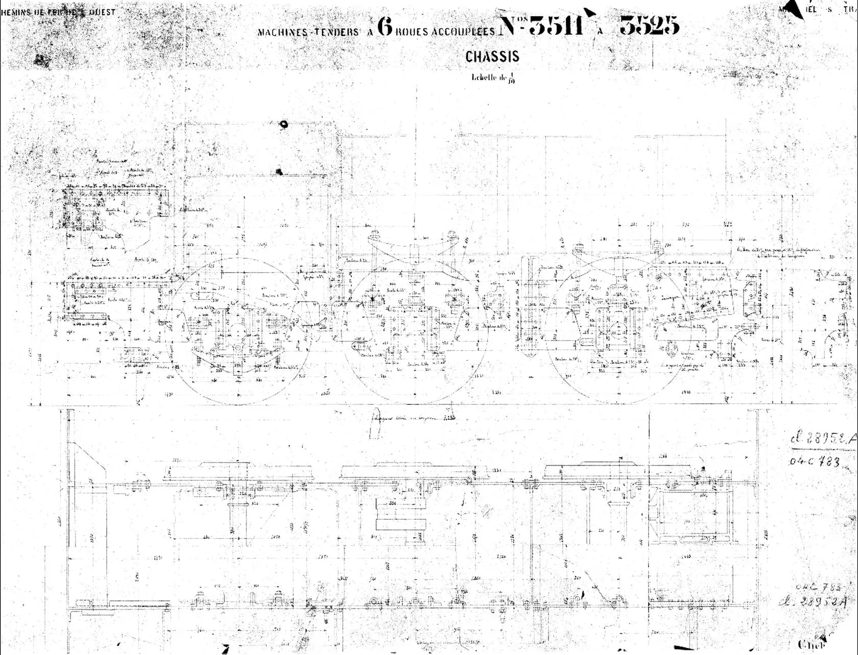 Locomotives 030 T Ouest série 3511 à 3525 (Etat 30-173 à 30-187) : châssis 