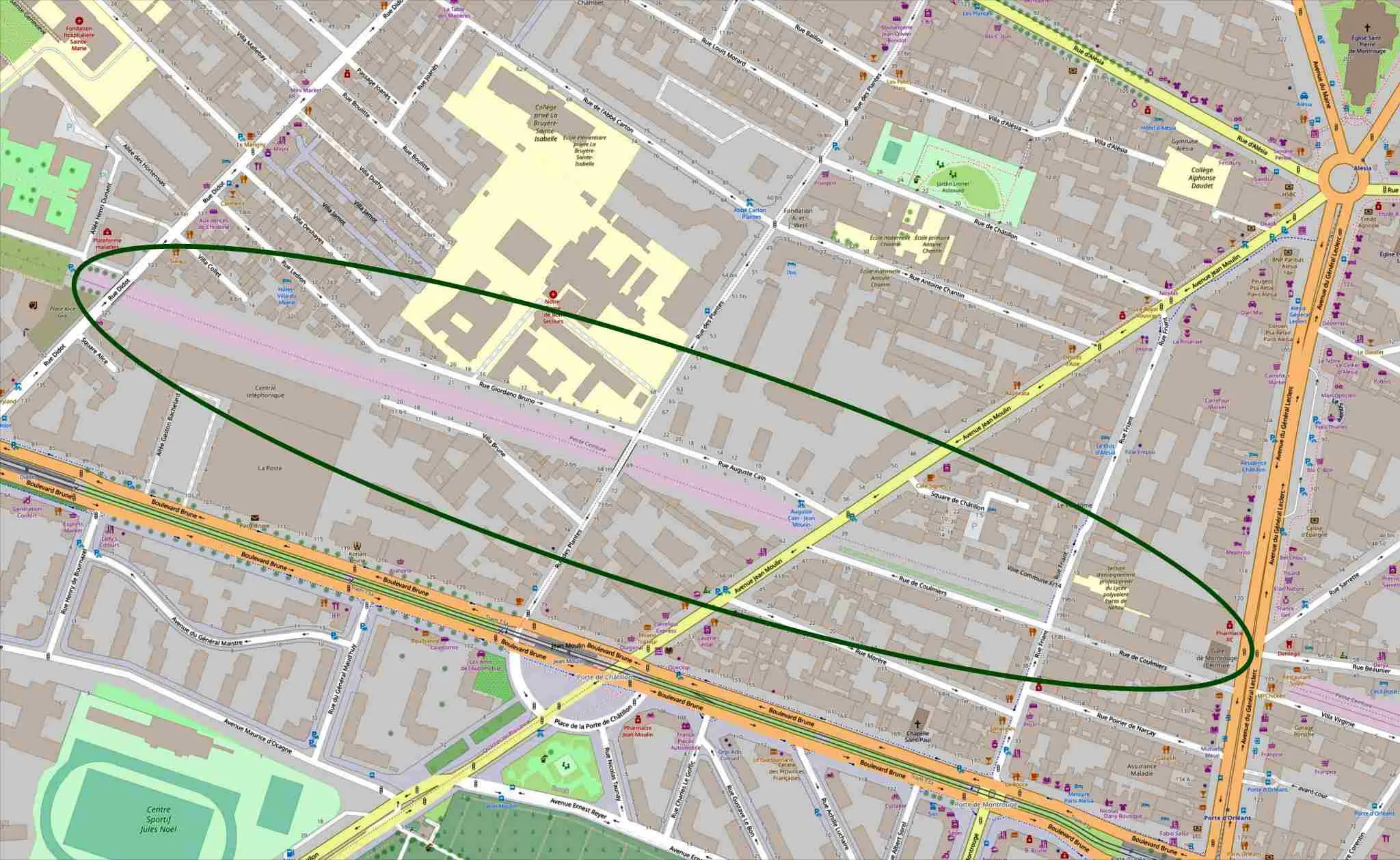 Situation de la promenade du 14e