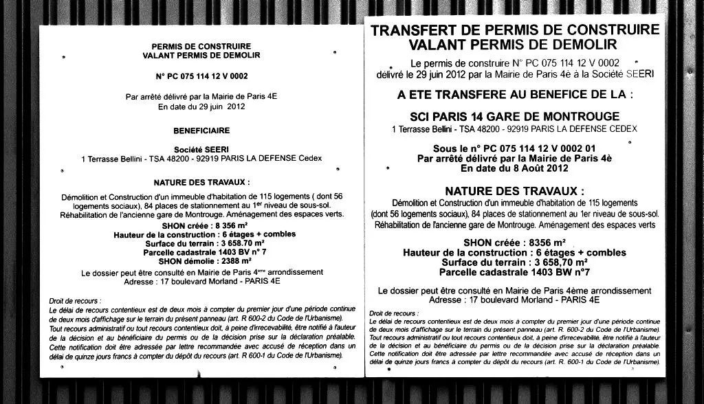 Projet de la gare de Montrouge-Ceinture : le permis de construire de juin 2012 