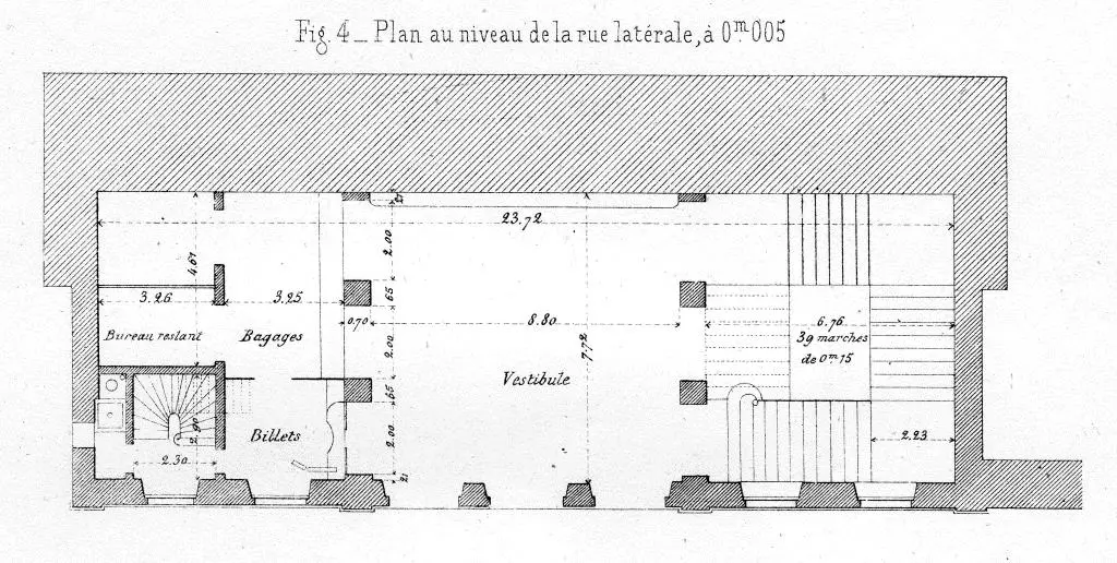 Plan du rez-de-chaussée de la gare de Vaugirard-Ceinture 