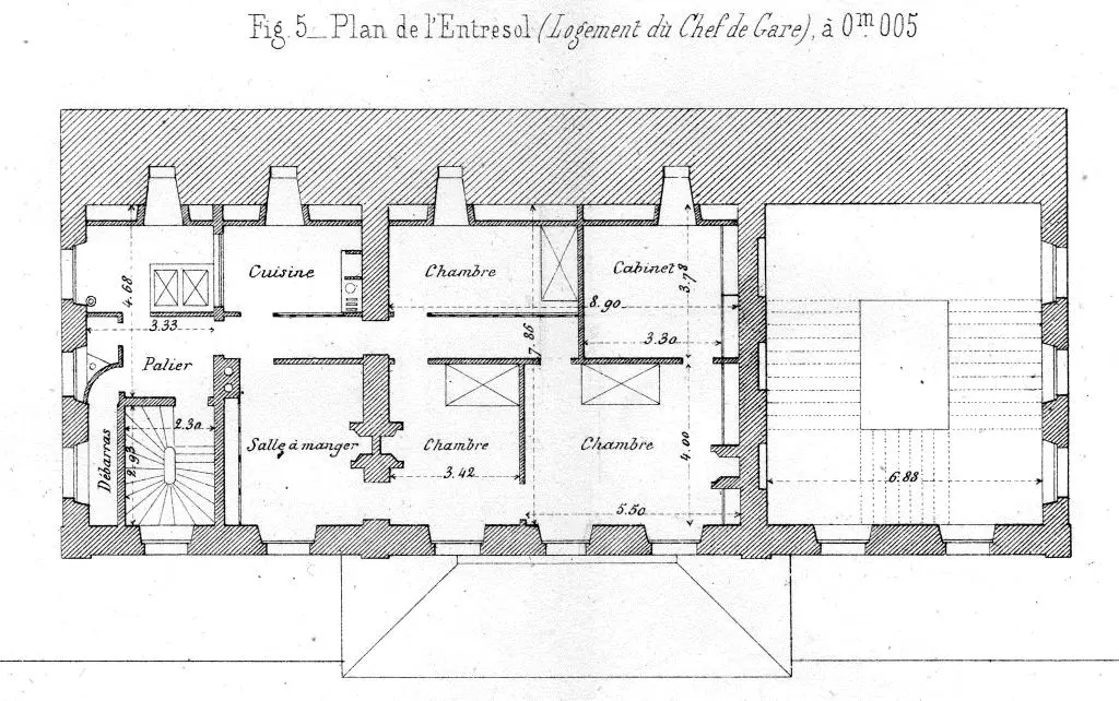 Plan de l'entresol de la gare de Vaugirard-Ceinture 