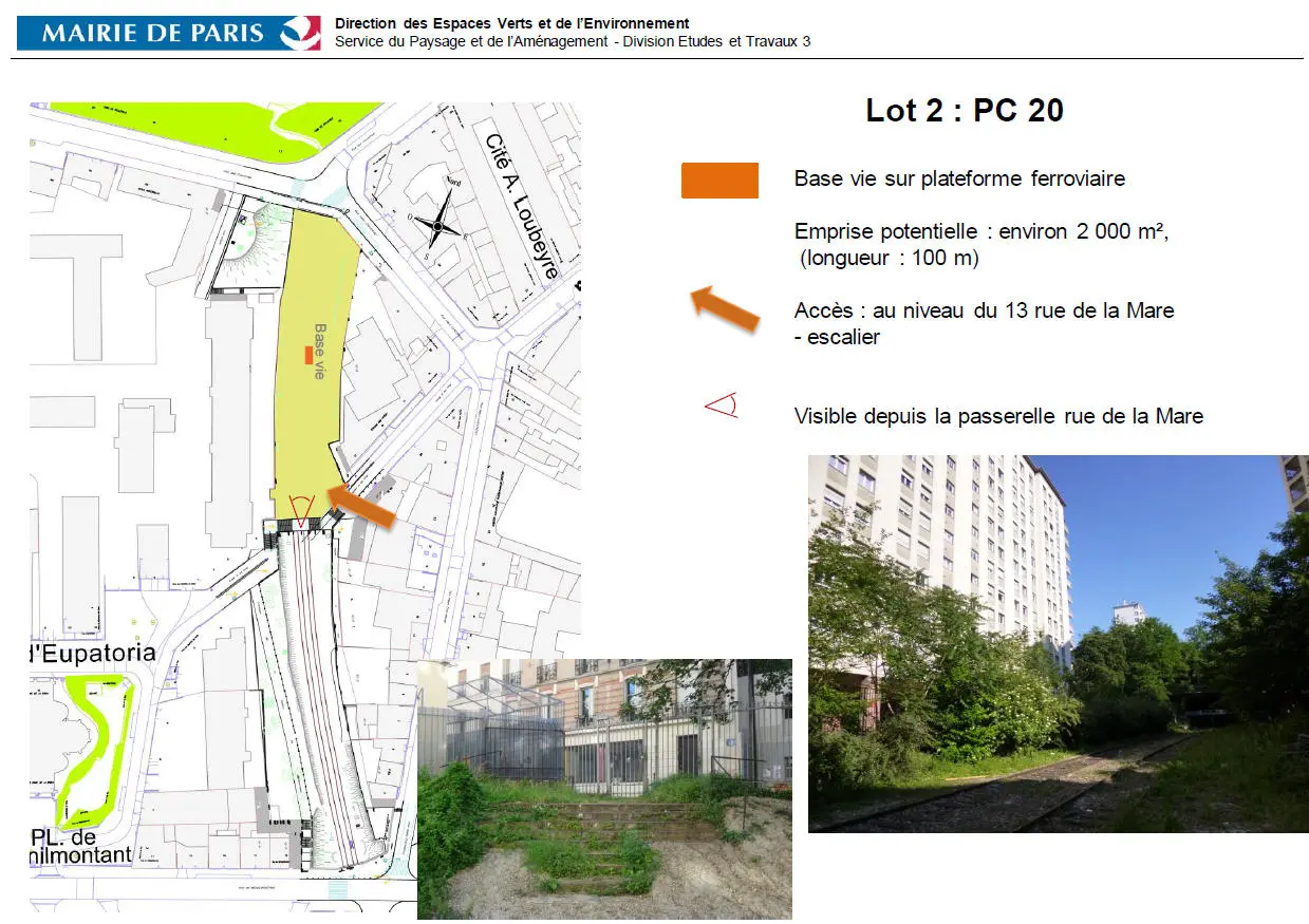 Séquence du 20e arrondissement - passerelle de la rue de la Mare 