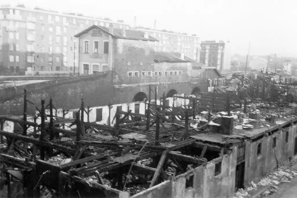 Vue de la station Pont de Flandre vers 1960