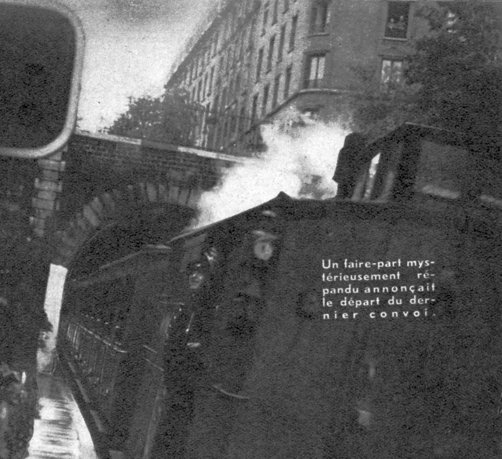Train au départ de Ménilmontant vers la rue Sorbier en juillet 1934 