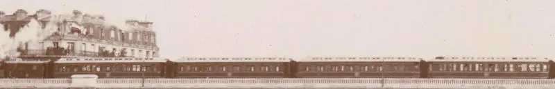 Train présidentiel franchissant le pont-viaduc du Point du Jour le 6 octobre 1896 