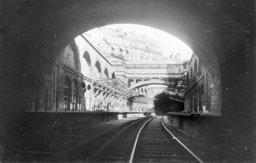 La tranchée de la station Boulainvilliers dans les années 1960
